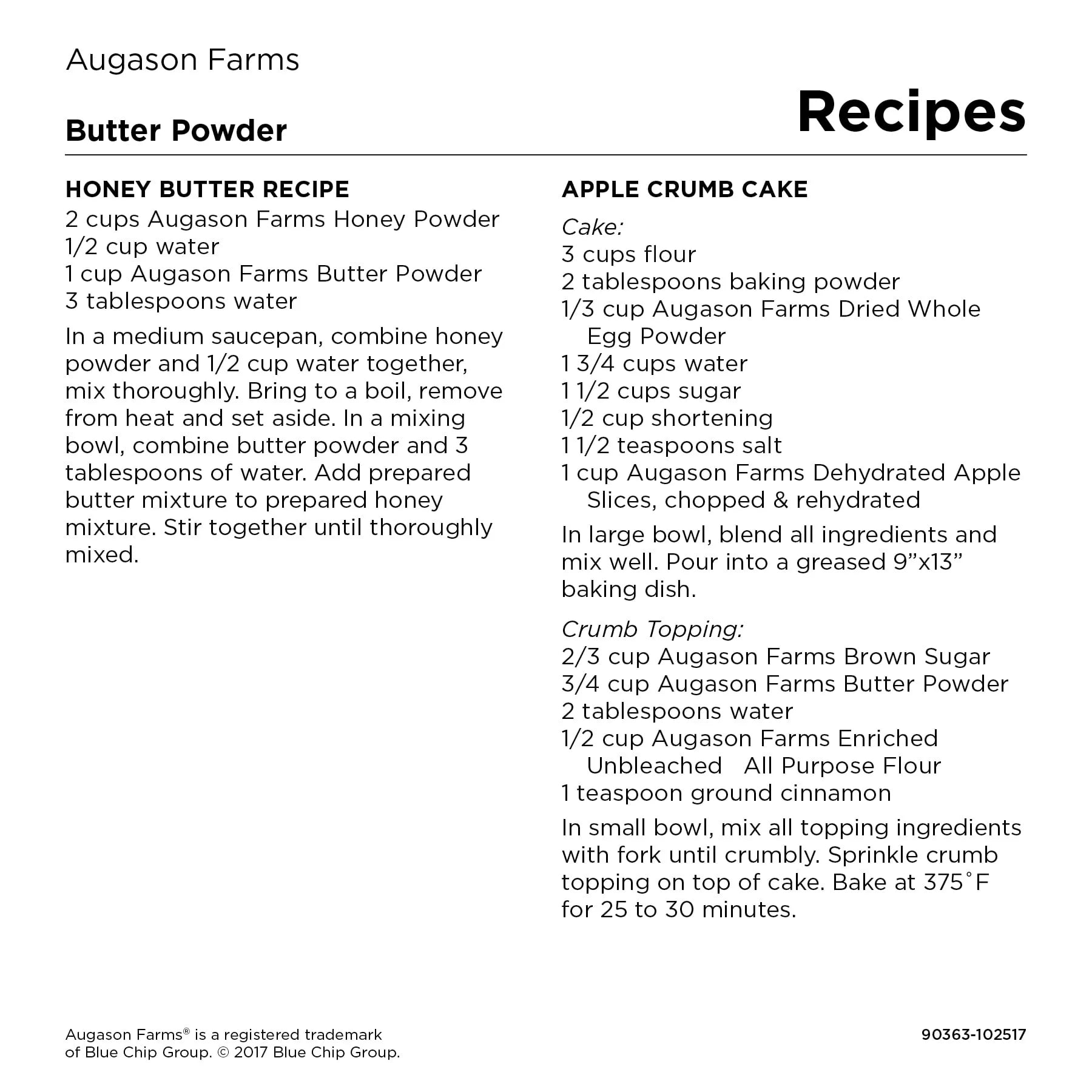 Augason Farms Butter Powder 2 lb 4 oz No. 10 Can