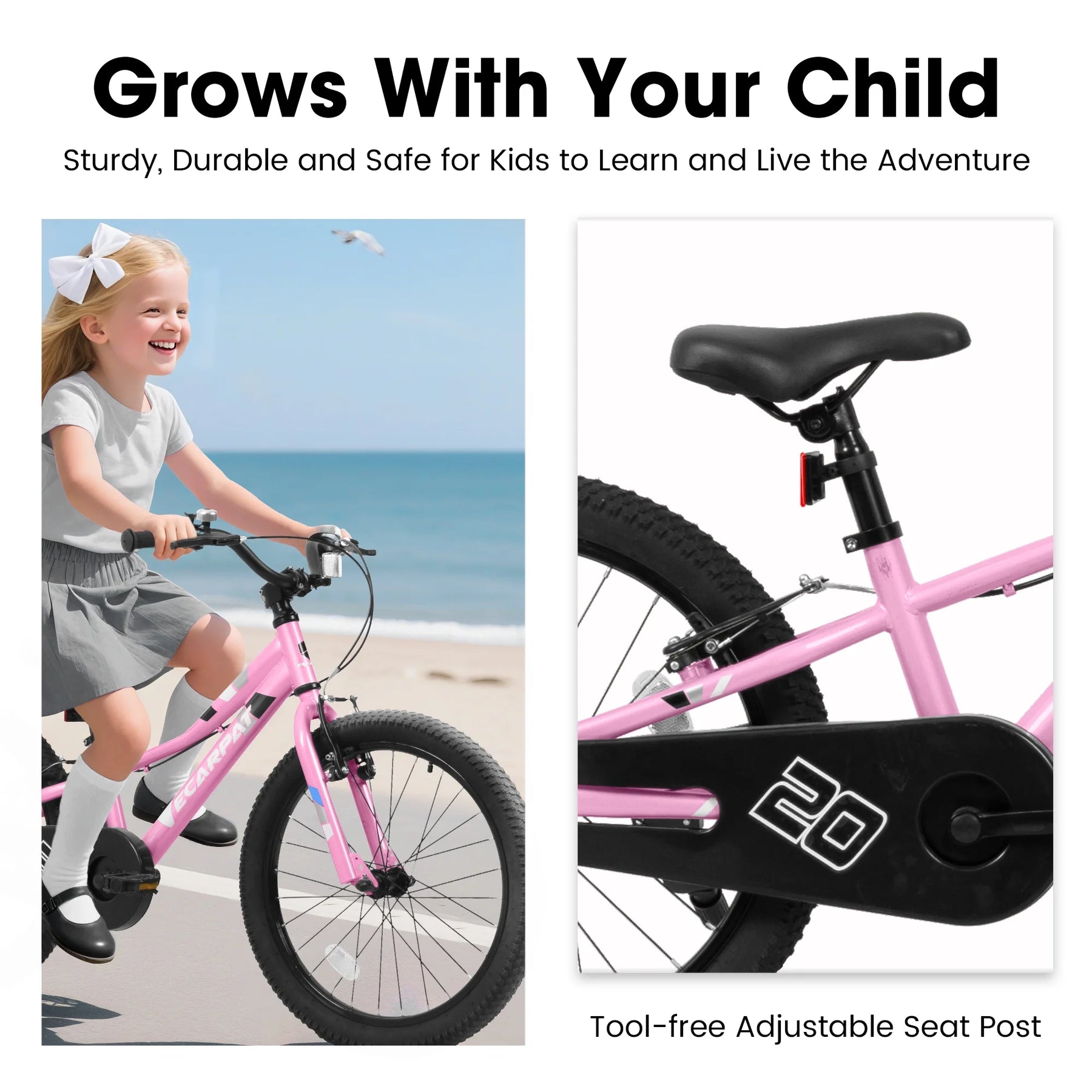 Ambifirner 20 in BMX Style Bike, Hi - Ten Carbon Steel Frame with Front V - Brake & Rear Coaster Brake, Easy Assembly, Adjustable Seat for Learning Riders (Blue)