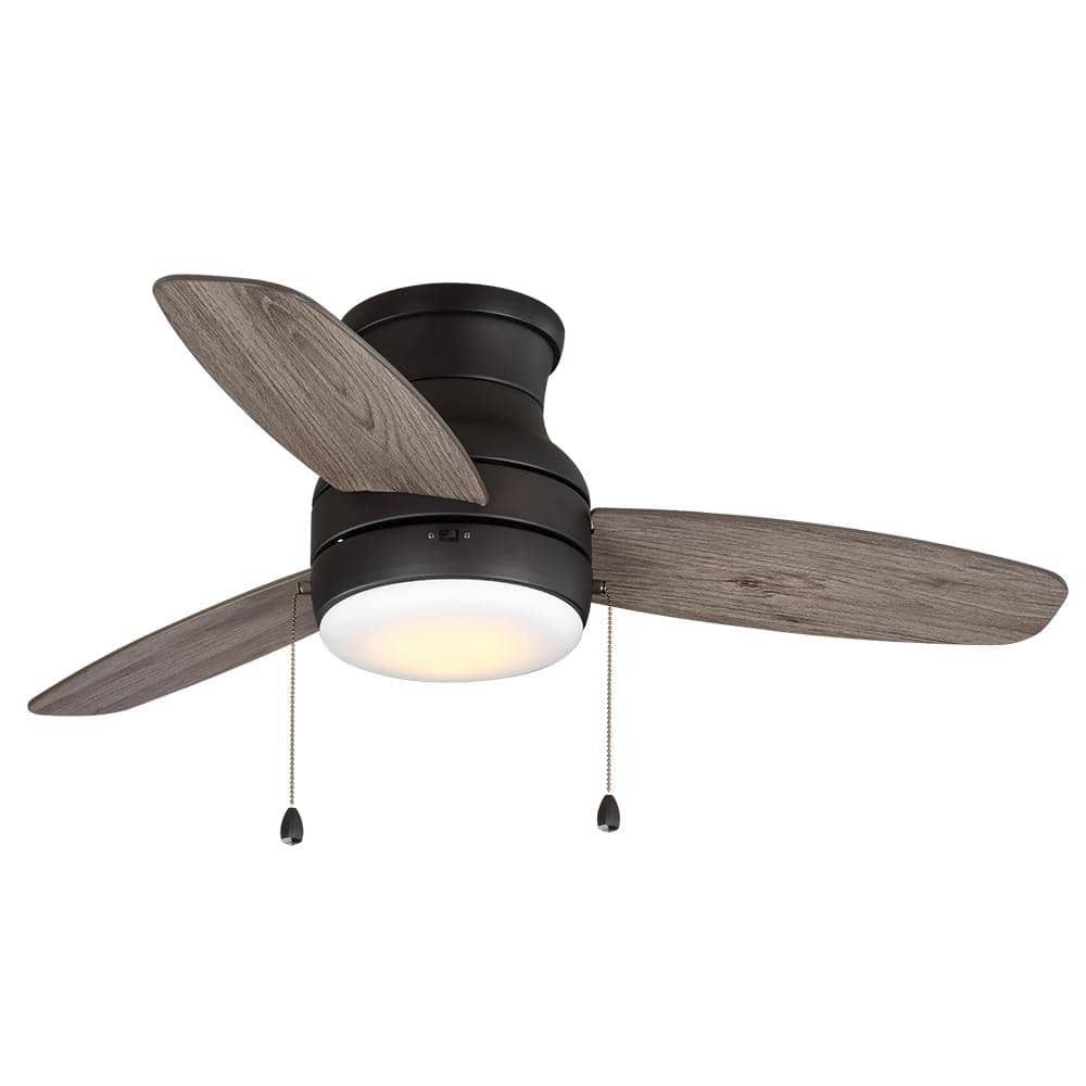 Home Decorators Collection 59344 Ashby Park 44 in. White Color Changing Integrated LED Bronze Ceiling Fan with Light Kit and 3 Reversible Blades